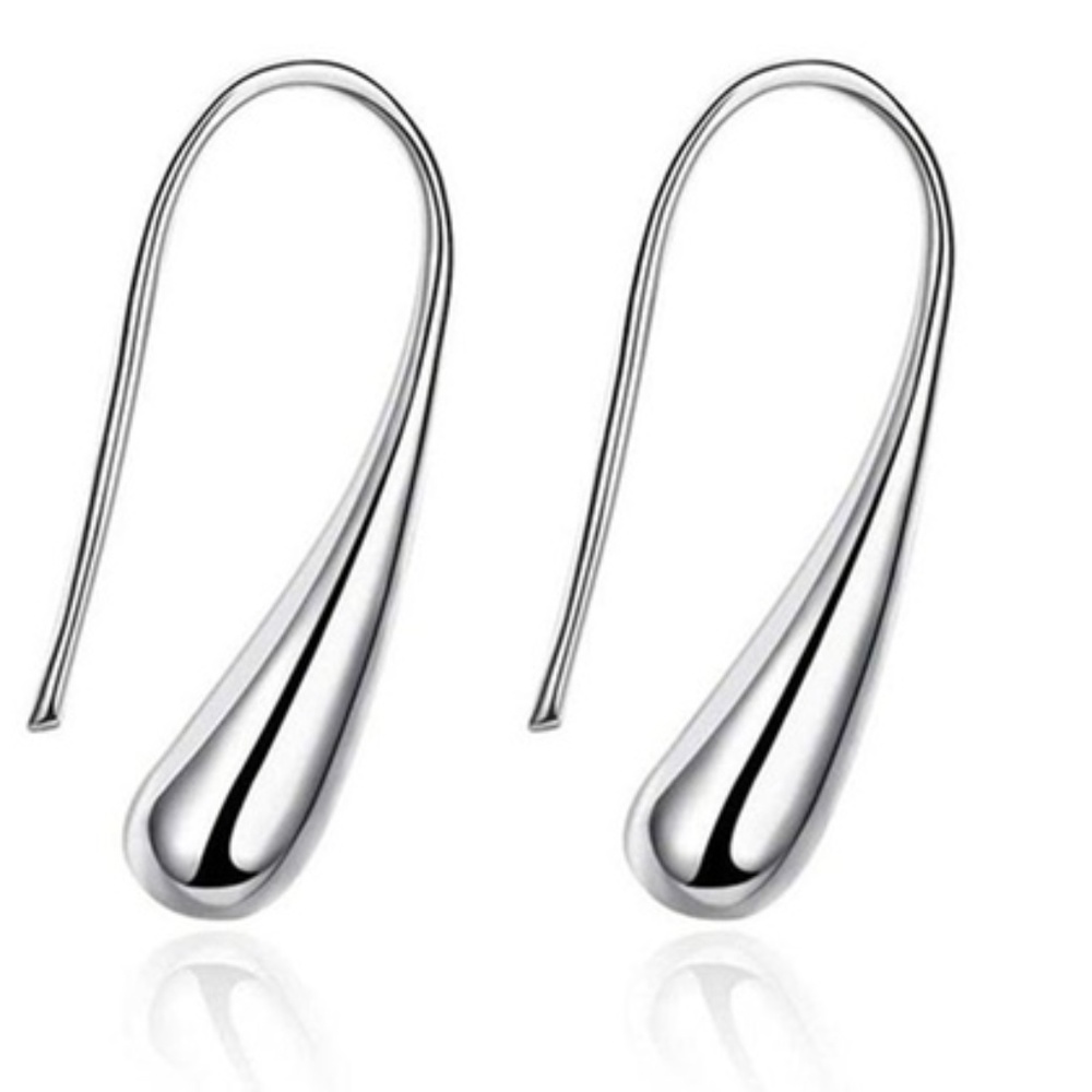 Silver Water Drop Hook Earrings! MAKE AN OFFER!!!! - Picture 2 of 4